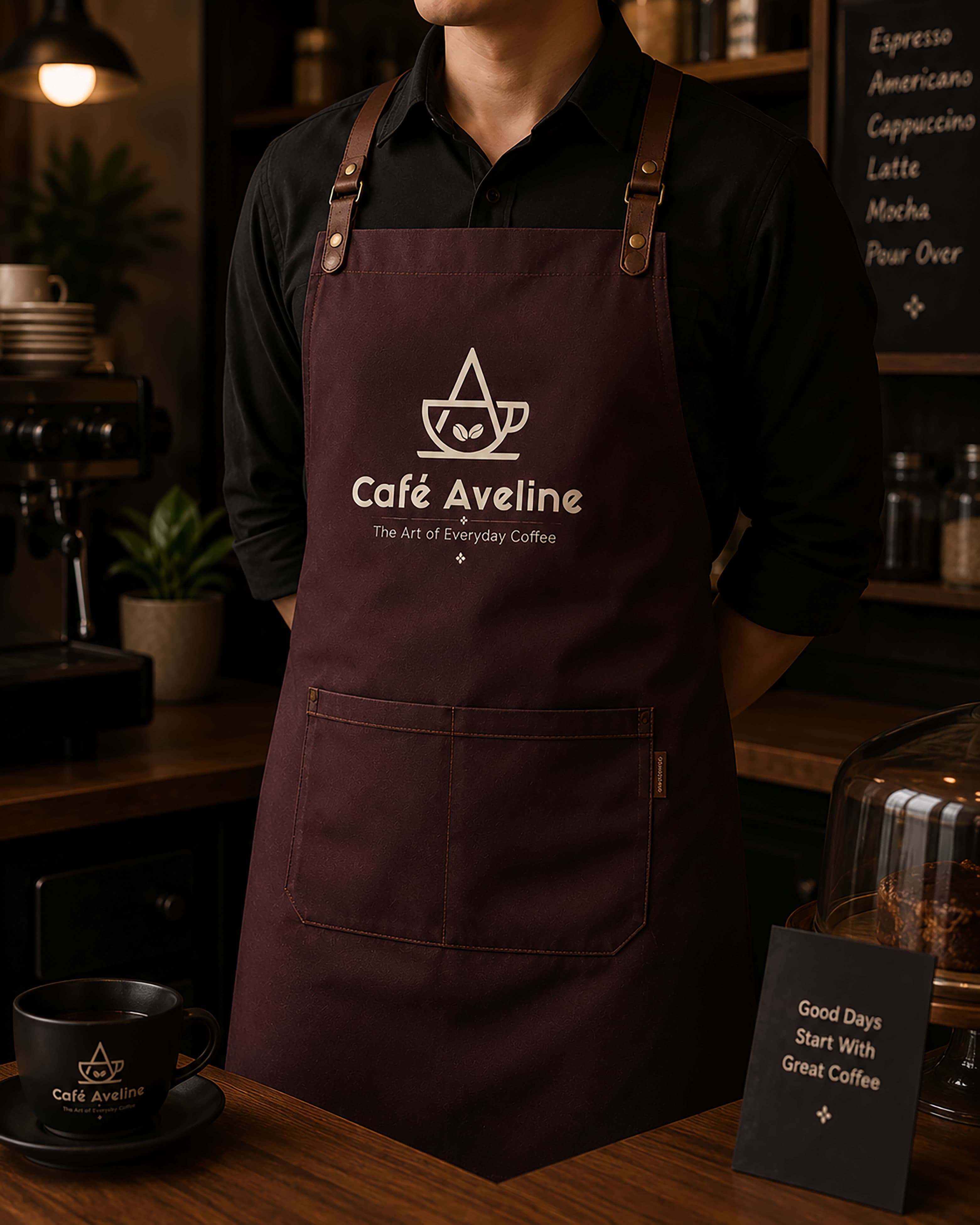 Café Aveline brand identity application