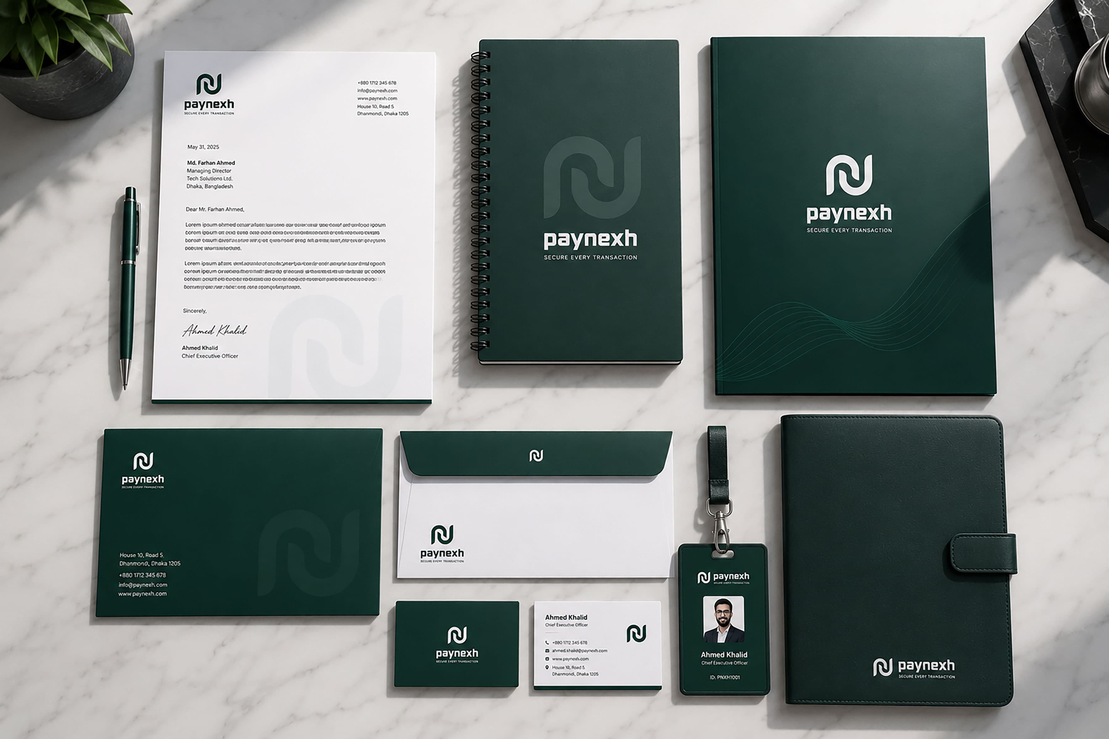 Paynexh brand identity application